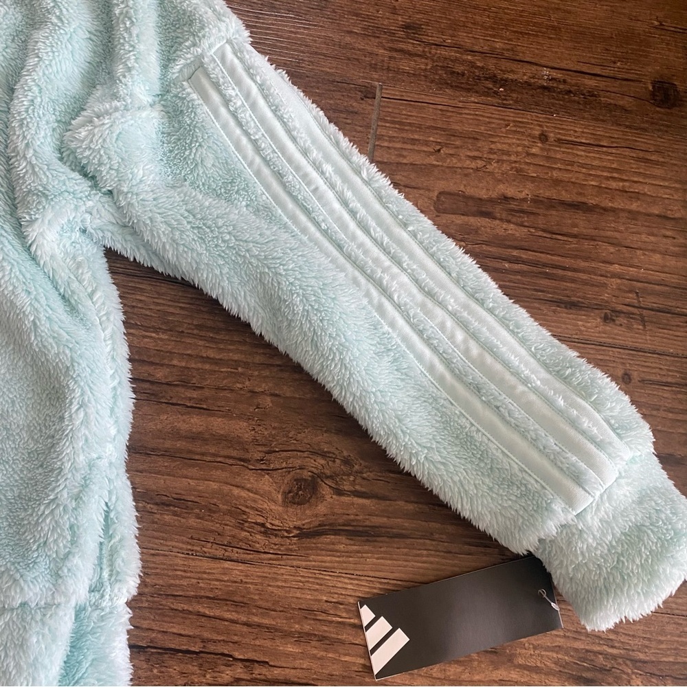 adidas Girls' Plush Light Blue Hooded Pullover nwt M(10-12) - Picture 7 of 10